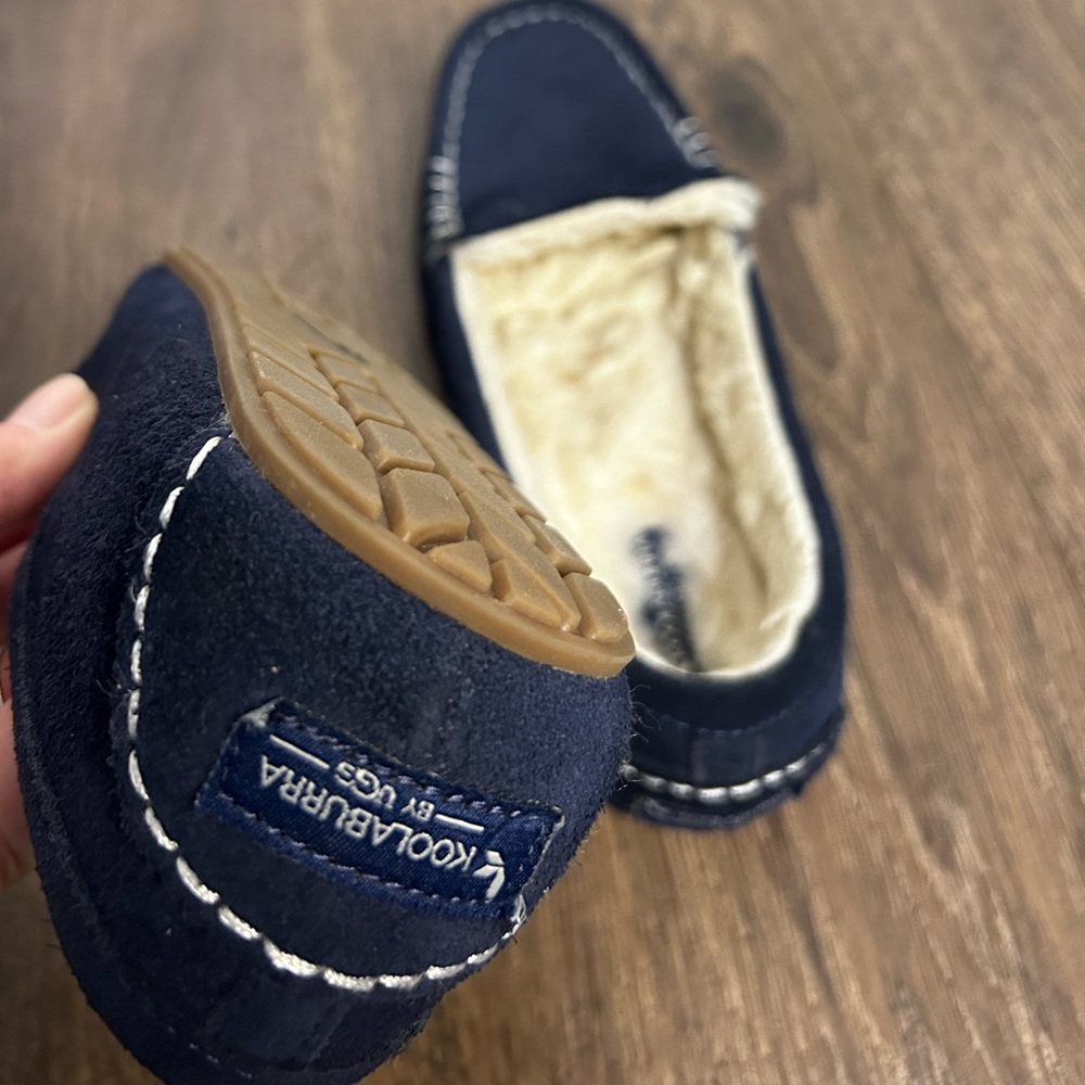 Koolaburra By Ugg Lezly Slippers Womens 7 Blue Suede Shearling Lined Shoes - Picture 5 of 8